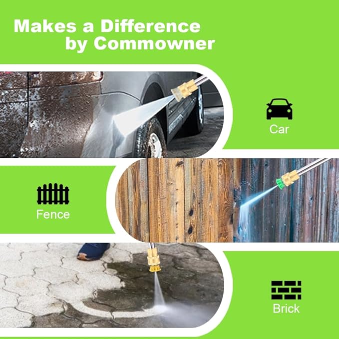 Pressure Cleaner High Power Cleaner with 4 Pressure Nozzle and Foam Cannon, powerCleaners for Home, Car Washing, Fence Cleaning, Patio, Green