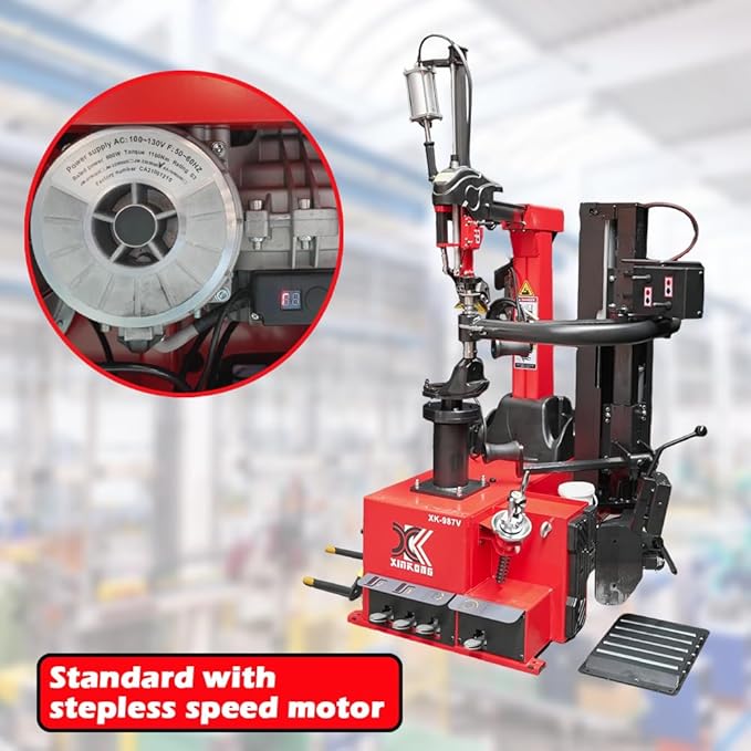 XK-987V Heavy Duty Tire Changer Machine with Bead Blaster for Truck, SUV and Van Rims 12-30 inches | 18-Month Parts Replacement