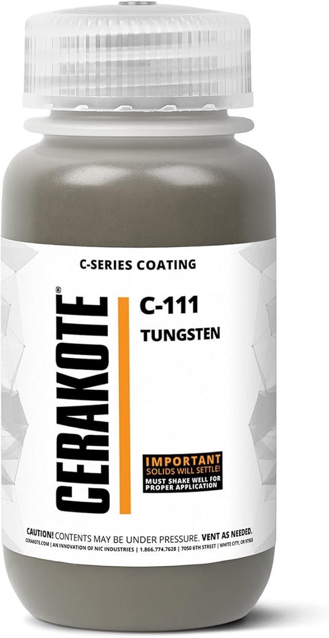 CERAKOTE® ( AIR CURE C-SERIES TUNGSTEN [ 32oz ] C-111Q Performance Ceramic Technology + Color on All- Metals, Polymers + More