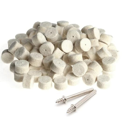 Drilax 100-Piece 1/2" Polishing & Buffing Wheel Kit with 2 Mandrels – Heavy-Duty Wheels 50% Thicker for Superior Durability – Compatible with Dremel Polishing Bits, Buffing Wheels & Jewelry Detailing