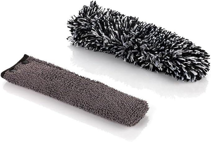 Detail Factory - Wheel Brush Kit with Interchangeable Microfiber Covers - Ultra-Soft Cleaning, Washing and Detailing Wheels, Tires, and Rims - Red