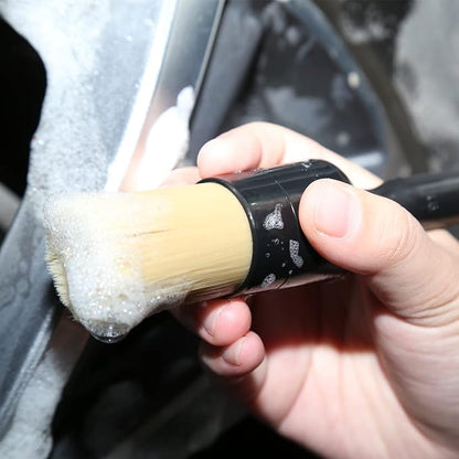 3pcs Car Detailing Brushes Set,Boars Hair Auto Car Detail Brush Kit No Scratch, Car Detailing Kit for Clean Interior or Exterior, Wheels, Tires, Engine Bay, Leather Seats