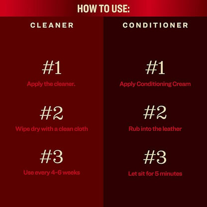 Tanner's Preserve Leather Cleaner & Conditioner Duo Pack, Cleans, Rejuvinates & Restores Finished Leather, Use for Cars, Furniture & More, 2X 8 Fl Oz