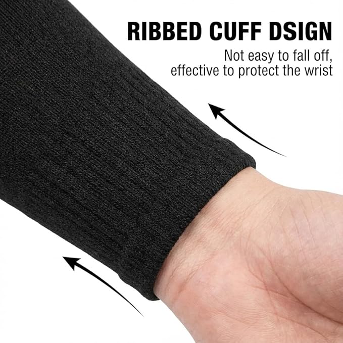 GOL-SIV Arm Protectors For Thin Skin And Bruising, Cut Resistant Sleeves For Men Women, Kevlar Sleeves,A5 Level Protection Arm Sleeves For Gardening (Black, 2pairs, 11.8 In)