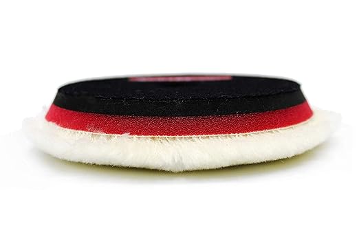 Maxshine 100% Sheepskin Wool EVA Wool Polishing Pad, 5" Buffing Pads with Hook and Loop Back for Polishing