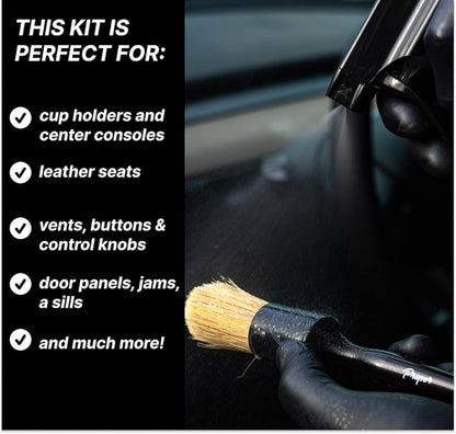 Interior Car Cleaning Kit - Professional Auto Detailing Supplies with Brush for Complete Vehicle Interior Detailing - Car Interior Cleaner Kit for Deep Cleaning. Car Detailing Interior Detailing Kit.