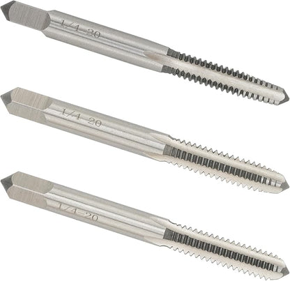 1/4"-20 UNC Hand Tap Right Hand, 1/4 x 20 Threading Hand Tap 3Pcs