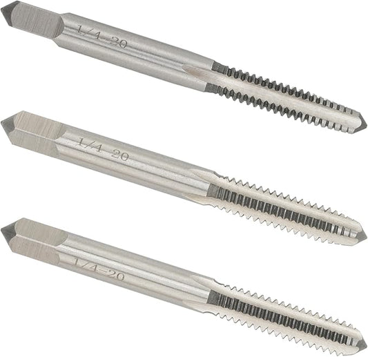 1/4"-20 UNC Hand Tap Right Hand, 1/4 x 20 Threading Hand Tap 3Pcs