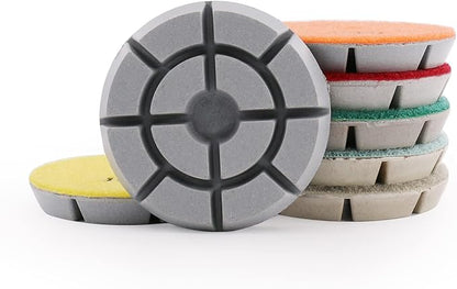 BSRTTOOL 7PCS Resin Diamond Floor Polishing Pads 3 Inch for Granite Marble Stone Terrazzo