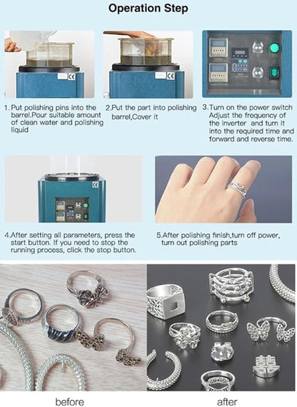 550W Magnetic Polishing Machine for Grinding and Polishing Jewelry Hardware, Polishing Amount 1000g