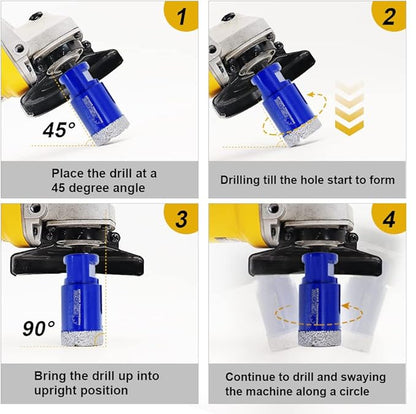 SHDIATOOL Diamond Tile Drill Bits Set,Porcelain Hole Saw, Cutter for Marble Ceramic Granite 10pieces(6/6/20/25/35/50/75/100mm/2 inch)