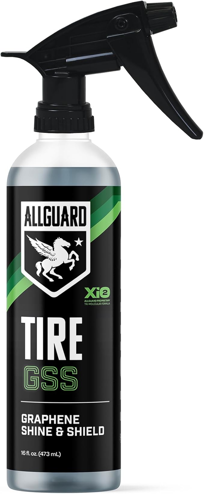 AllGuard Tire GSS – XiO2™ Tire Shine Spray with Graphene Forms Tri-Molecular Bond to Rubber – Water-Resistant, Long-Lasting Protection – Satin Black Finish – Easy, No-Sling Application