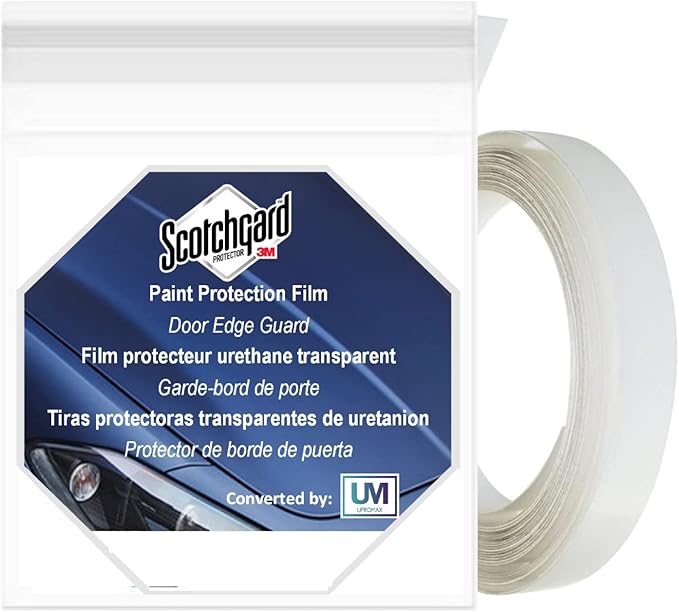 3M-Roll Door Edge Guard Paint Protection Film 0.4" 1" 2" 4" 8" x 240" 5' to 33 Yd, 8mil Impact Areas Scratches Chips Debris Clear Invisible Long-Lasting Resistant UV Gard (0.4 Inches x 5 YD)