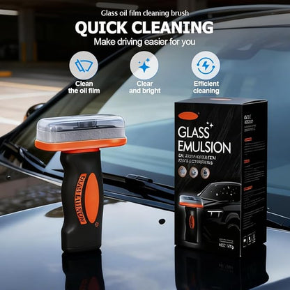 2025 Handheld Glass Oil-Film Remover, New Upgrade Emulsion Cleaner Glass Cleaning Board, Automotive Oil Film Cleaning Brush for Car Windows (1)