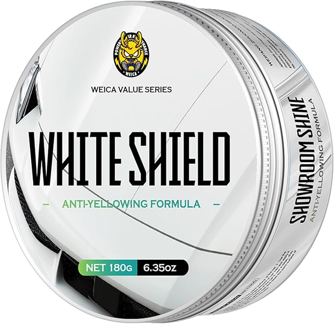 WEICA White Car Wax - Anti-Yellowing + UV Defense | Clear Coat Protection | 180g with Sponge& Microfiber Towel