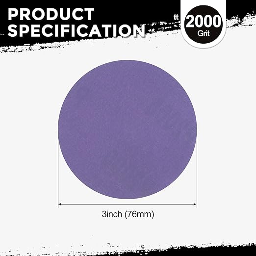 Kozelo 35 Pcs Sanding Discs 3 Inch 2000 Grit Hook and Loop Random Orbital Sandpapers Suitable for Drywall Sander Wood Metal Furniture, Purple