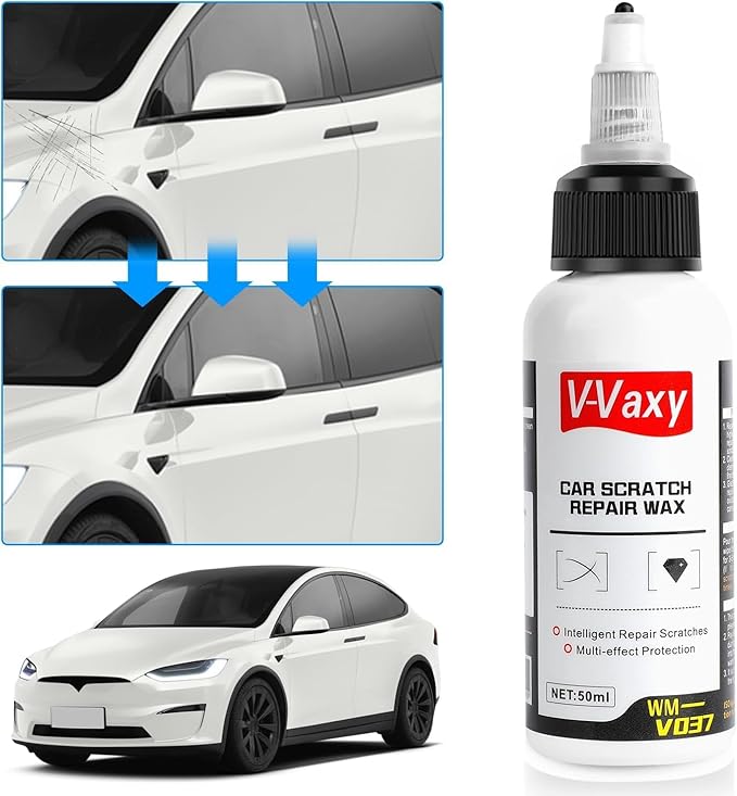 V-Vaxy Car Scratch Repair Wax, Car Buff Out Scratch Remover, Cars Scratches Repairing & Polishing Wax Paint Restorer, Multi-Effect Protection Repair Scratcher (2PCS+2*sponges)