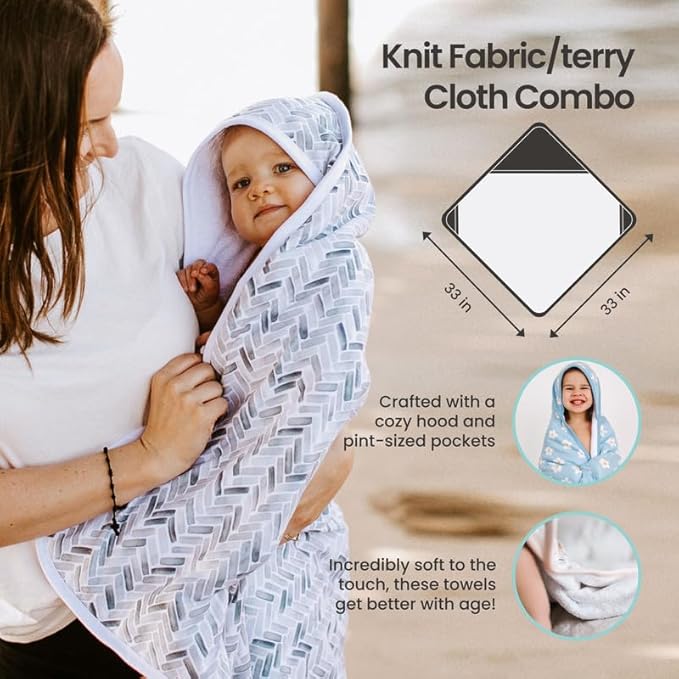 Copper Pearl Hooded Bath Towels Premium Knit/Terry Cloth Baby Towels with Hood, Pockets, and Cool Designs - Great to Gift and Make Bath Time Fun - Baby Bath Towel, Farmstead