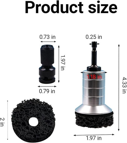 MYZKJBXNB Brake Hub Cleaning Kit, Wheel Hub & Stud Cleaner with 5 Pads, Drill/Impact Wrench Compatible, Rust & Debris Removal (Wheel Hub Cleaning Kit)