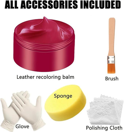UP22YOU Leather Recoloring Balm, Maroon Vinyl Leather Color Restorer, Leather Repair Kit for Car Interior, Leather Paint, for Furniture Seat, Shoe Polish