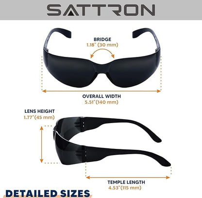 24 Pack of Tinted Safety Glasses (Protective Safety Sunglasses) Ploycarbonate Dark Smoke Lenses for UV Protection, Scratch & Impact Resistant, Perfect for Construction, Outdoor Work, Shooting and More
