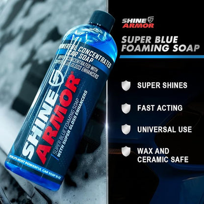 Wash and Shine Premium Car Cleaning Starter Kit - Spray Wash Soap, Tire Shine Gel, and Ceramic Spray