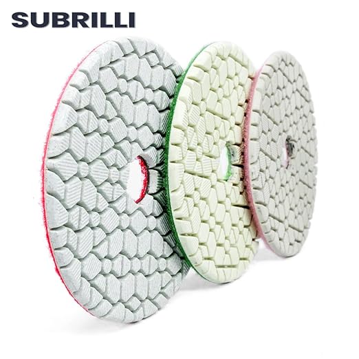 3 Step Diamond Polishing Pads for Granite Quartz Marble Concrete Terrazzo-4" 3 Pcs Set,3.5mm Thicker
