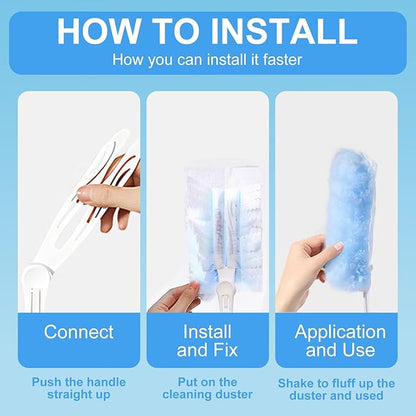 Duster Refills,Disposable dusting Brush Set Compatible with Swiffer Duster Refills for Furniture,Ceiling Fans, Electronics (Blue, 40 PCS)