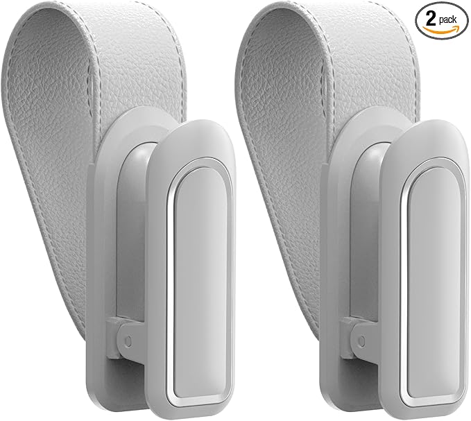 Veharvim Sunglass Holder for Car (One-Handed-Operation, Gentle & Secure Hold, Silicone Padded, Universal Fit, Metal Clip) Visor Sunglass Holder Clip,Visor Sunglass Holder Car (Grey2, 2 Pack)