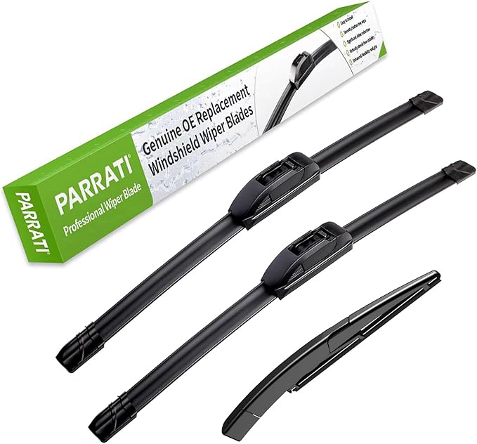 PARRATI® Premium Windshield Wipers with Rear Wiper Blades Arm Replacement for 2014-2007 Ford Edge,All-Season Automotive Wipers,Easy to Install 26"+20"+14"(Set of 4)