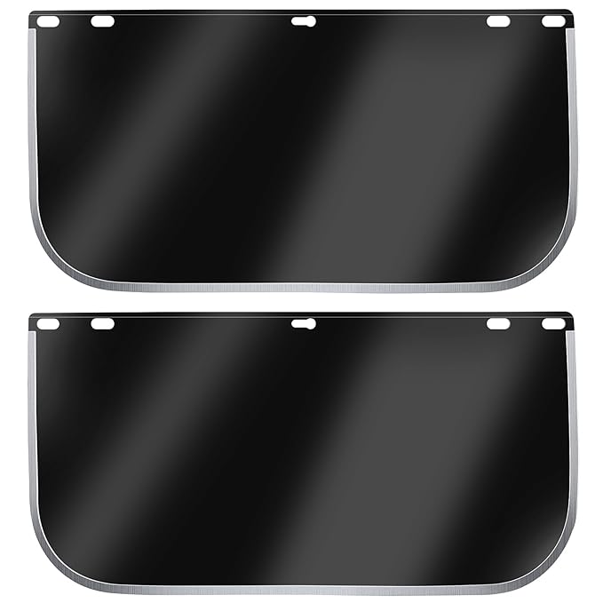 Plus tard Face Shield Replacement Lens 15.5''x8'' Face Shield Mask Compatible with Hobart 770580 Protective Face Shield Lens Transparent Shaded Visors Safety Shield Substitute(2 PCS)