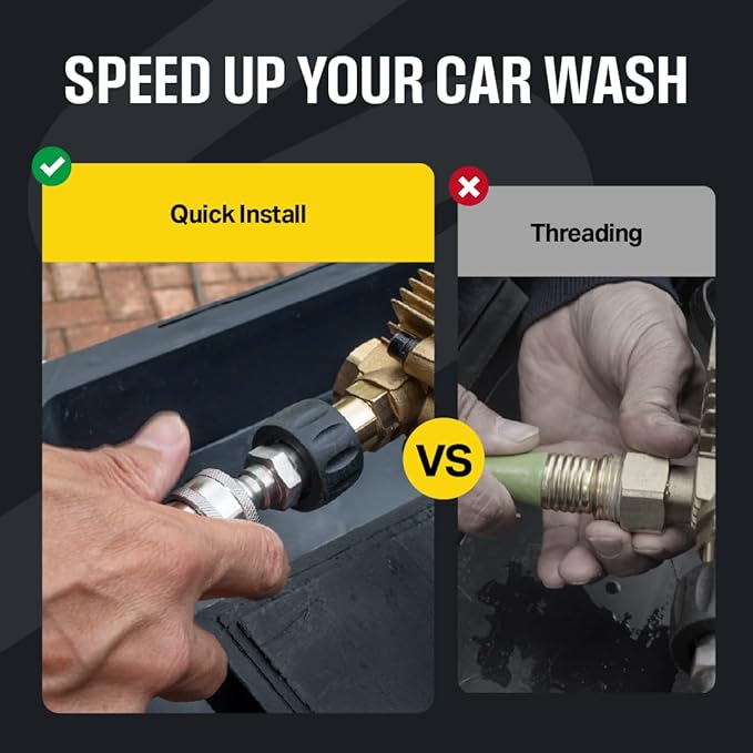 Active M22-14mm Pressure Washer Quick Connect Kit, 304 Stainless Steel M22-14mm to 3/8" Male to Female Quick Disconnect Kit for Power Washer Assembly