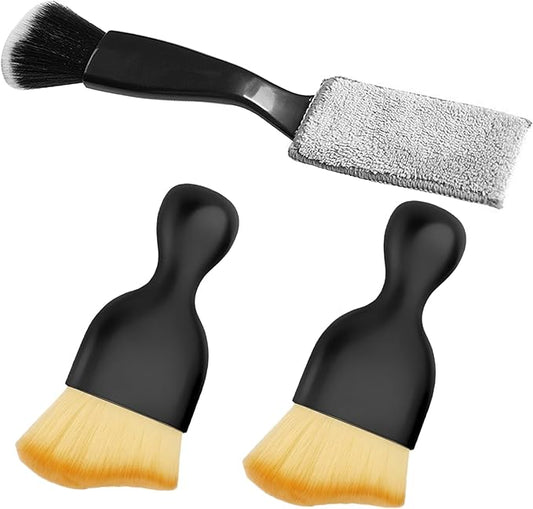 IAXSEE 3 PCS Soft Car Interior Detailing Brush Set Dash Duster Tools Dust Removal Kit for Auto Truck SUV & RV Interior Cleaning