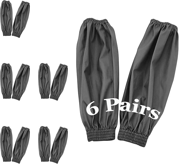 Yzurbu Arm Sleeves Covers, PU Oversleeves Protector for Arm with Elastic Cuffs, Waterproof, Oilproof, Acid Resistant