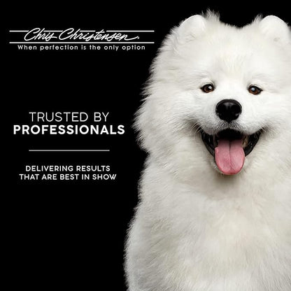 Chris Christensen Karben II Slicker Brush for Dogs, Groom Like a Professional, Ideal For All Coat Types, Remove Shedding Coat, Tangles and Dead Undercoat, 17 mm Stainless Steel Pins, Red, Small