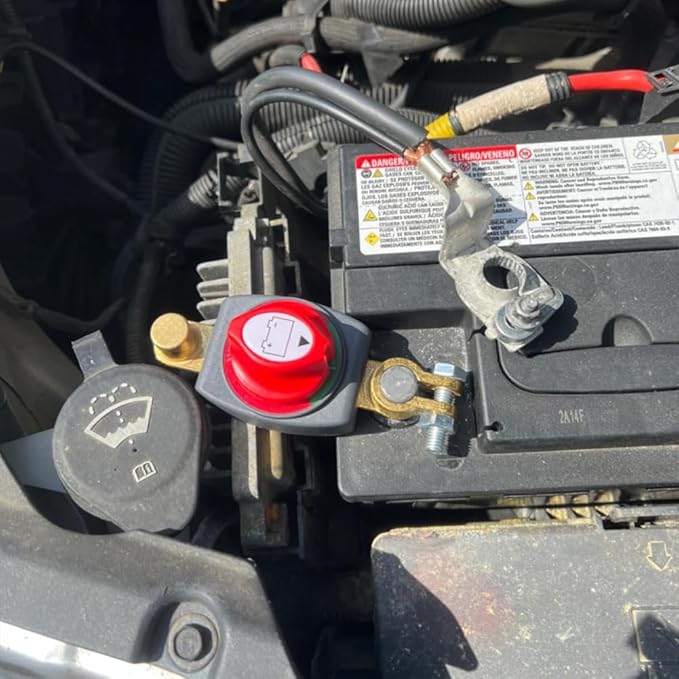 Ampper Top Post Battery Disconnect Switch 12V - 48V, Marine Battery Switch Disconnect Power Cut Shut Off for Car, RV and Boat (Negative, On/Off)