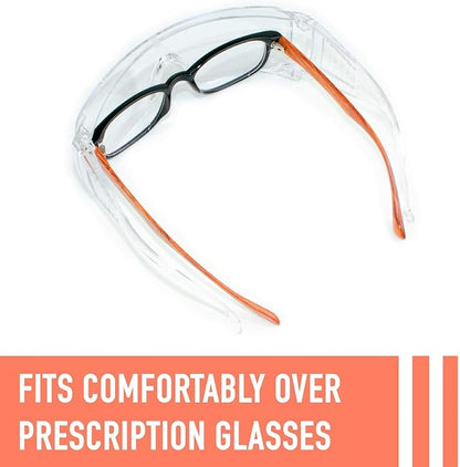 Aqulius OTG Safety Glasses - Fog-Proof & Anti-Fog Polycarbonate Lenses - Low-Profile Safety Goggles Over Glasses & Sideshields - Over-Prescription Protective Eyewear - 24 Pack, Unisex
