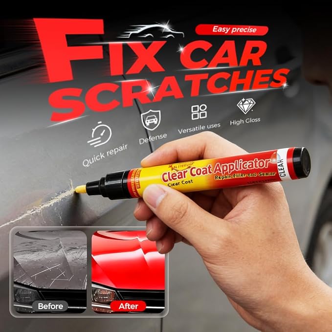 Magic Car Scratch Removal Pen, Weatherproof Auto Paint Repair Pen Brush Clear Scratch Remover Touch up Pens, Vehicles Repair for Car Colors & Surfaces (1)