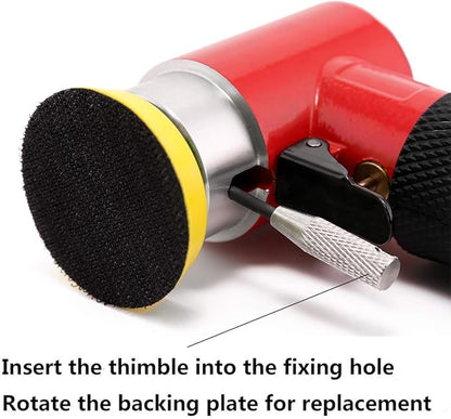 Valianto 2" 3" Mini Air Sander, Pneumatic Sander Random Orbital Eccentric Dual Action Polisher with M6 Thread Plate (2" and 3"),- Adjustable Airflow Valve - US Connector
