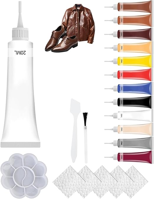 2026 New Advanced Leather Repair Gel, Vinyl Repair Kit for Car Seat, Professional Leather Repair Gel for Furniture, Multifunctional Couch and Jacket Repairs Kit (White)