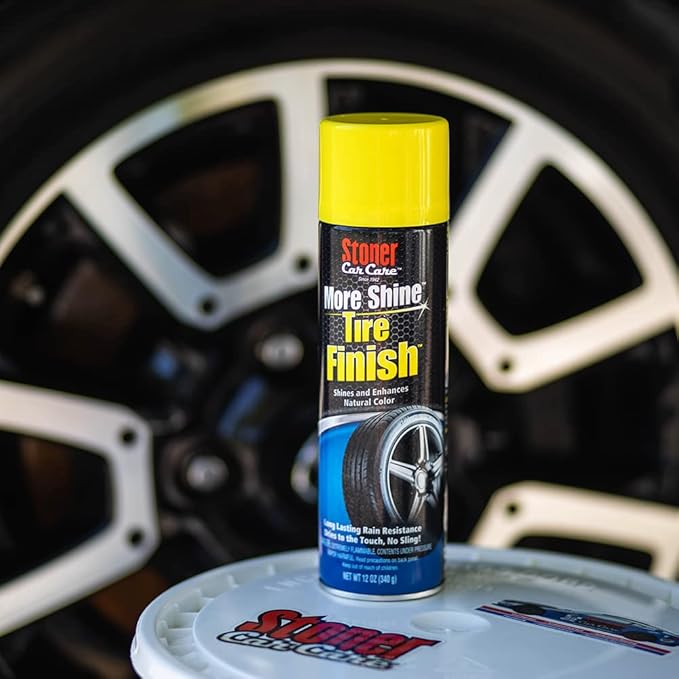Stoner Car Care 91094-4PK More Shine Tire Finish – Tire Shine Spray for a Deep Matte Black Finish with Long-Lasting Rain-Resistant Protection, Non-Greasy No Sling – 12 oz (Pack of 4)