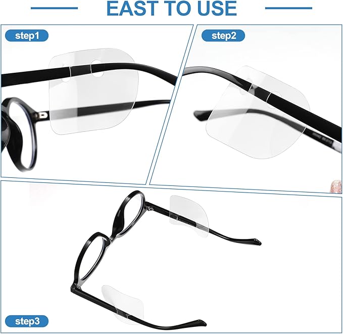 Oudain Clear Glasses Safety Side Shields Plastic Protector Shield for Glasses Slip on Side Guards Fit Most Frames