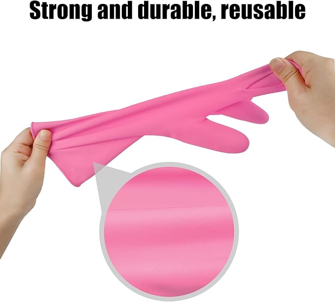 IUCGE Rubber gloves dishwashing 2 or 4 Pairs for Kitchen,Cleaning gloves for household Reuseable.