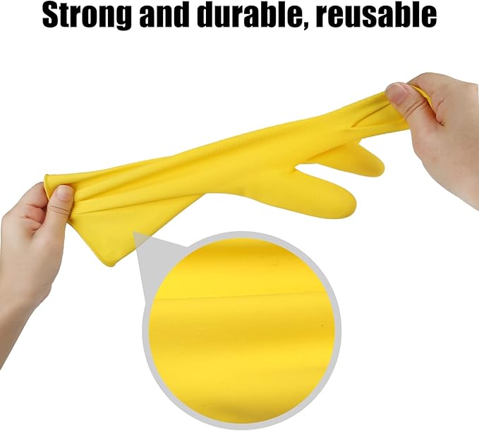 IUCGE Rubber gloves dishwashing 2 or 4 Pairs for Kitchen,Cleaning gloves for household Reuseable.