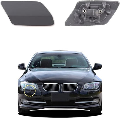 Car Front Bumper Headlight Washer Cover Compatible with BMW 328i 3351 335lS Coupe Convertible 2011-2013 Headlight Washer Nozzles Cover 61677253393 61677253394 Water Spray Cover Unpainted Right