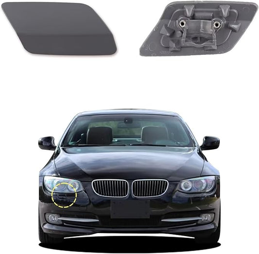 Car Front Bumper Headlight Washer Cover Compatible with BMW 328i 3351 335lS Coupe Convertible 2011-2013 Headlight Washer Nozzles Cover 61677253393 61677253394 Water Spray Cover Unpainted Right