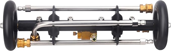 DUSICHIN Undercarriage Cleaner Water Broom Pressure Washer Attachment, 16 Inches Undercarriage Washer, Pressure Washer Underbody Car Cleaner 4 Extension Wands 4 nozzles Garden Hose Adapter DUS3202