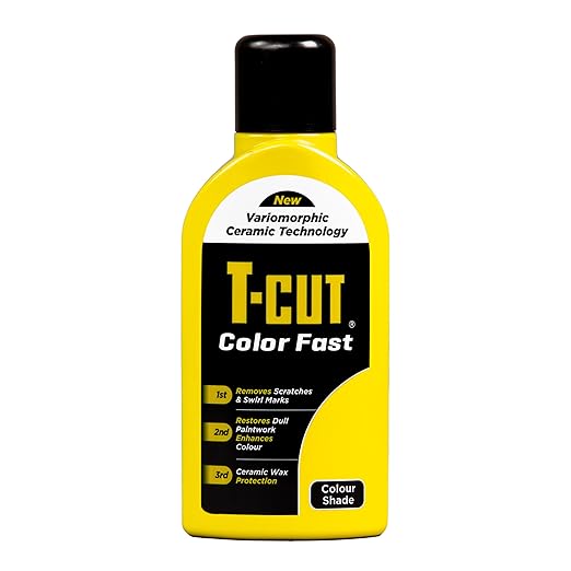 T-Cut Yellow Scratch Remover, Color Fast Paintwork Restorer Car Polish, 13 Colors Available, 17 Fl Oz