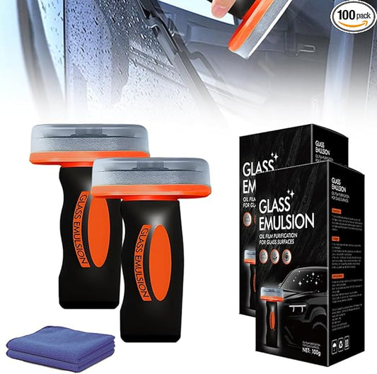 2026 New Handheld Glass Oil-Film Remover, Car Glass Oil Film Cleaner, Glass Compound with Cleaning Board for Safe Driving (2)