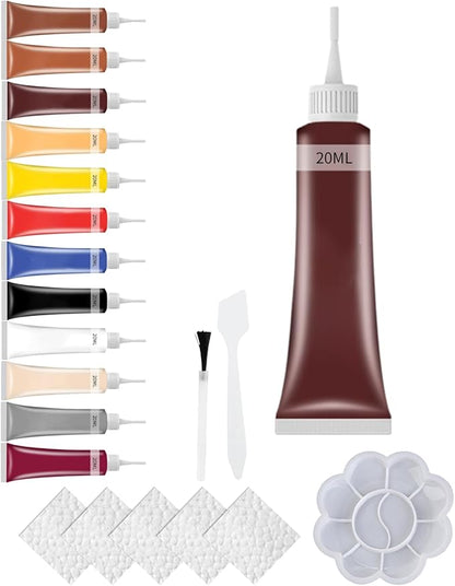 2025 New Advanced Leather Repair Gel, Upgrade Leather Repair Kit for Car Seat Vinyl Repair Kit, Professional Leather Repair Coloured Cream Gel, Multifunctional Couch and Jacket Repair Kit (Brown)